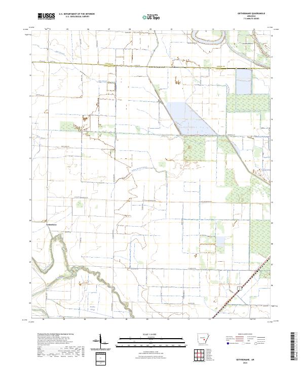 US Topo 7.5-minute map for Gethsemane AR