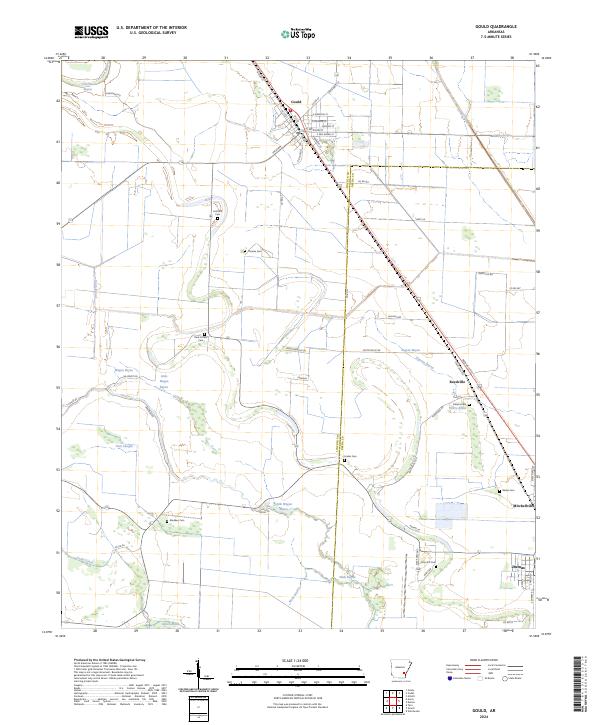 US Topo 7.5-minute map for Gould AR