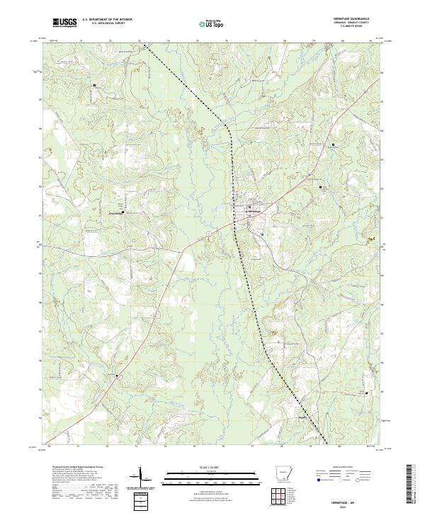US Topo 7.5-minute map for Hermitage AR