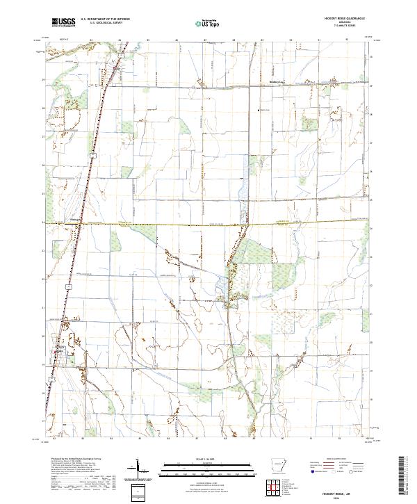 US Topo 7.5-minute map for Hickory Ridge AR