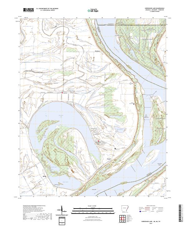 US Topo 7.5-minute map for Horseshoe Lake ARMSTN