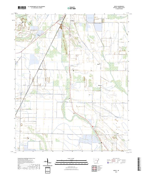 US Topo 7.5-minute map for Keevil AR