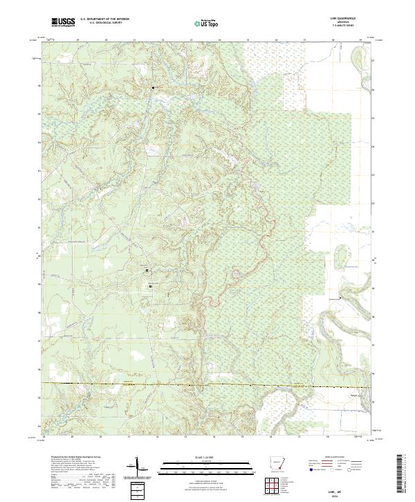 US Topo 7.5-minute map for Line AR – American Map Store