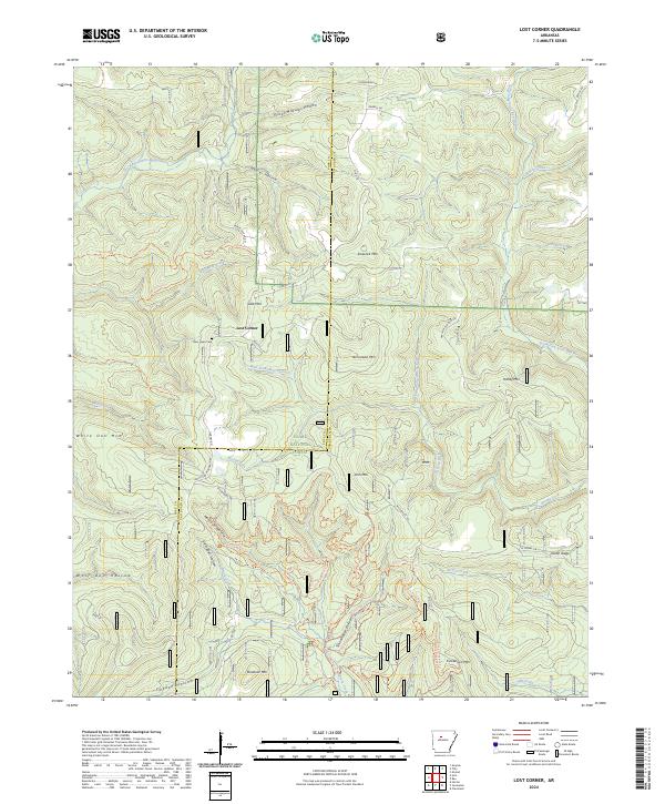 US Topo 7.5-minute map for Lost Corner AR