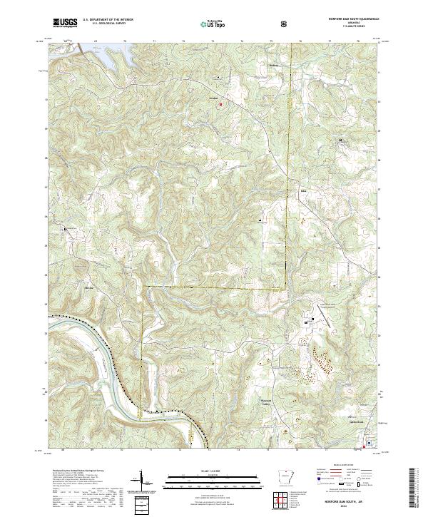 US Topo 7.5-minute map for Norfork Dam South AR