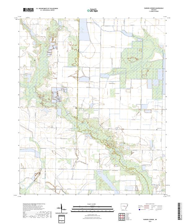 US Topo 7.5-minute map for Parkers Corner AR