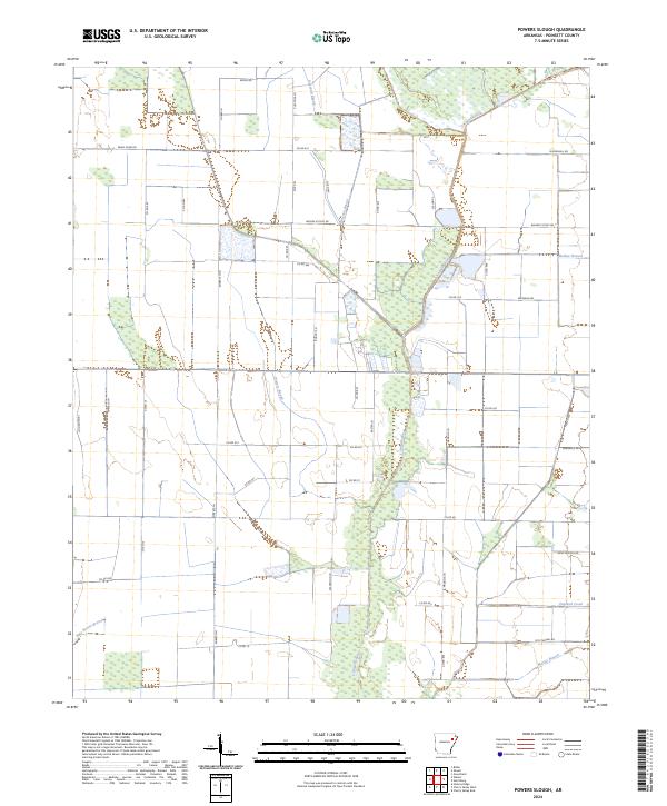 US Topo 7.5-minute map for Powers Slough AR