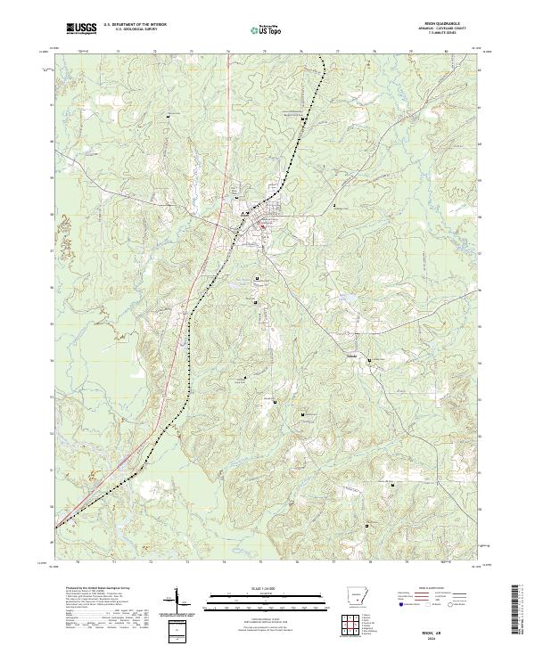 US Topo 7.5-minute map for Rison AR – American Map Store