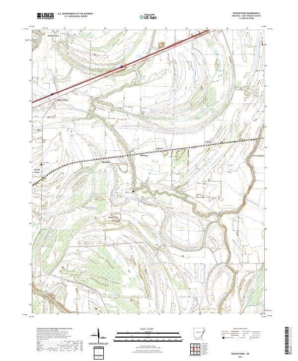US Topo 7.5-minute map for Round Pond AR
