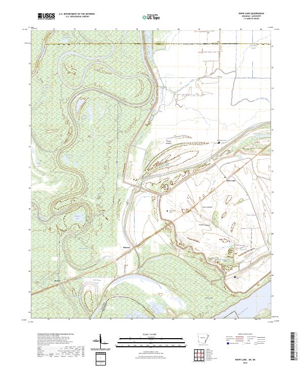 US Topo 7.5-minute map for Snow Lake ARMS