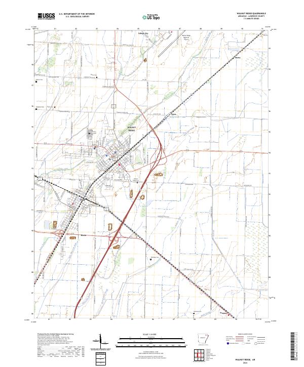 US Topo 7.5-minute map for Walnut Ridge AR