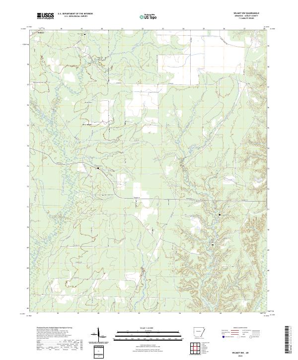 US Topo 7.5-minute map for Wilmot NW AR – American Map Store