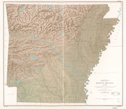 State of Arkansas in Shaded Relief, 1965