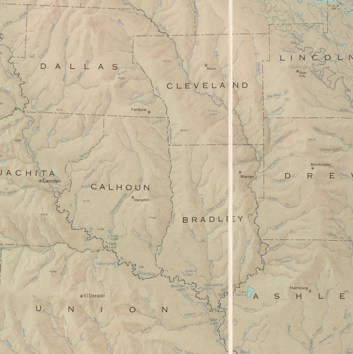 State of Arkansas in Shaded Relief, 1965