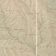 State of Arkansas in Shaded Relief, 1965
