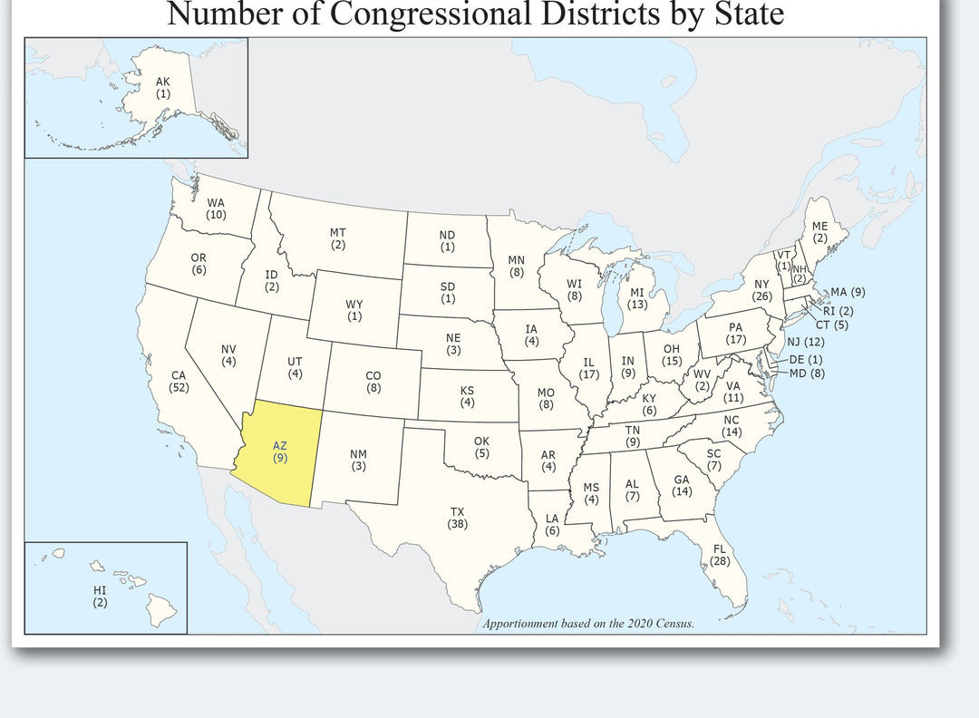 Arizona Congressional District Wall Map