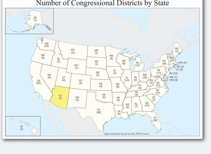 Arizona Congressional District Wall Map