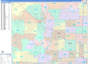 Color Cast Zip Code Style Wall Map of Glendale, AZ by Market Maps