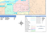 Color Cast Zip Code Style Wall Map of Scottsdale, AZ by Market Maps