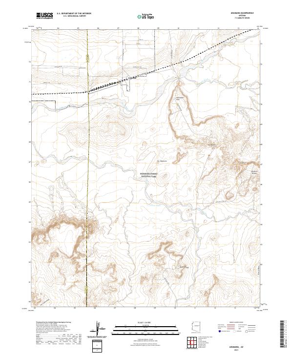US Topo 7.5-minute map for Adamana AZ