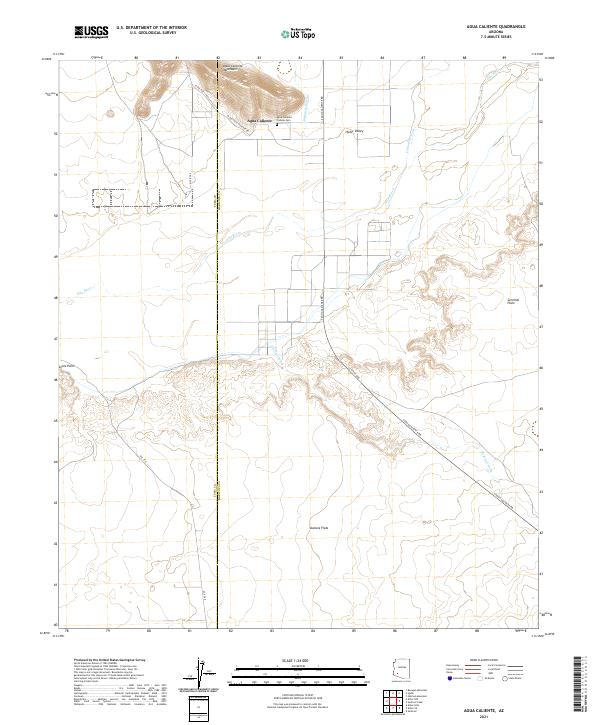 USGS US Topo 7.5-minute map for Agua Caliente AZ 2021