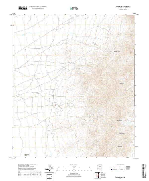 USGS US Topo 7.5-minute map for Aguirre Peak AZ 2021