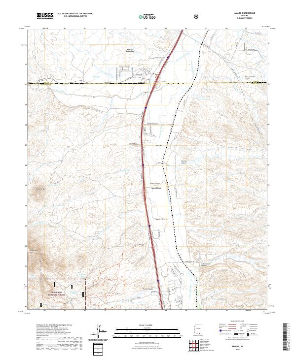 US Topo 7.5-minute map for Amado AZ