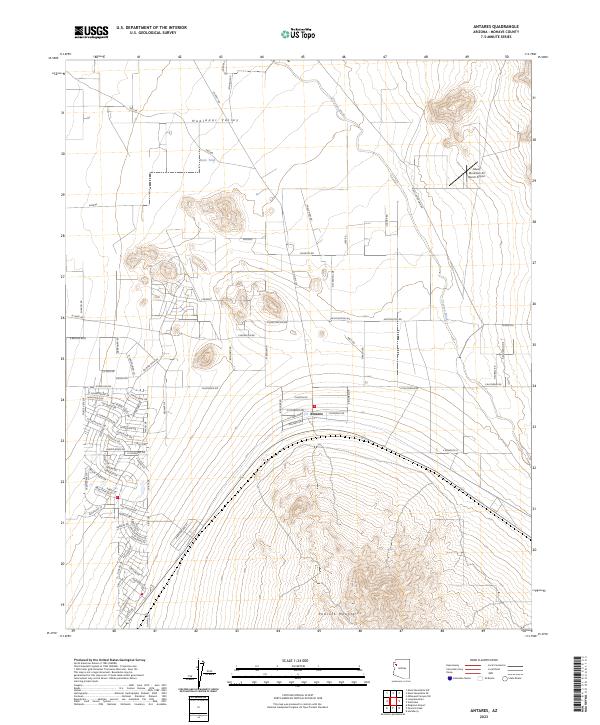 US Topo 7.5-minute map for Antares AZ