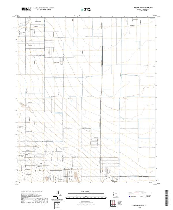 US Topo 7.5-minute map for Antelope Peak NE AZ