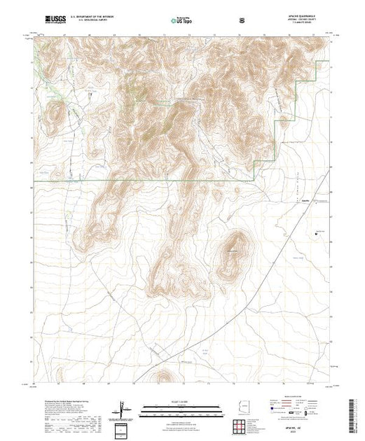 US Topo 7.5-minute map for Apache AZ – American Map Store