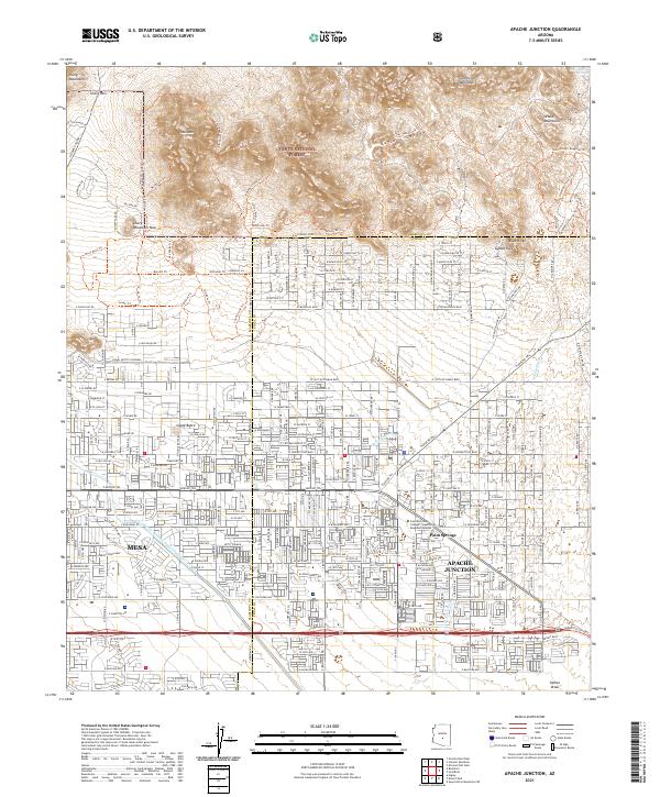 US Topo 7.5-minute map for Apache Junction AZ
