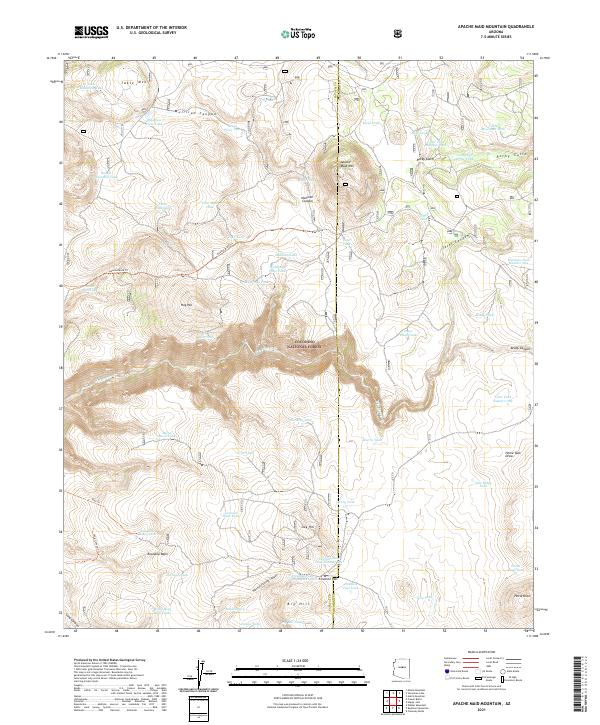 US Topo 7.5-minute map for Apache Maid Mountain AZ