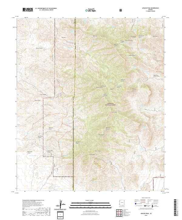 US Topo 7.5-minute map for Apache Peak AZ