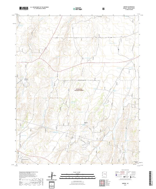 US Topo 7.5-minute map for Aripine AZ