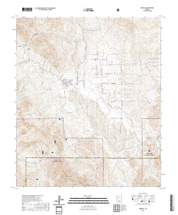USGS US Topo 7.5-minute map for Arivaca AZ 2021