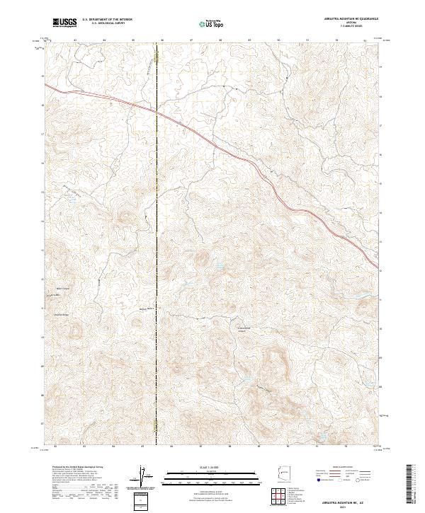 US Topo 7.5-minute map for Arrastra Mountain NE AZ