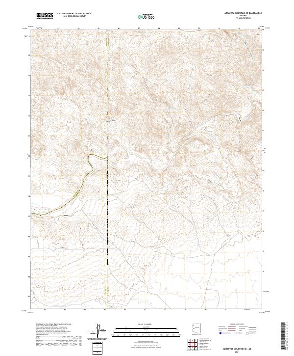 US Topo 7.5-minute map for Arrastra Mountain SE AZ