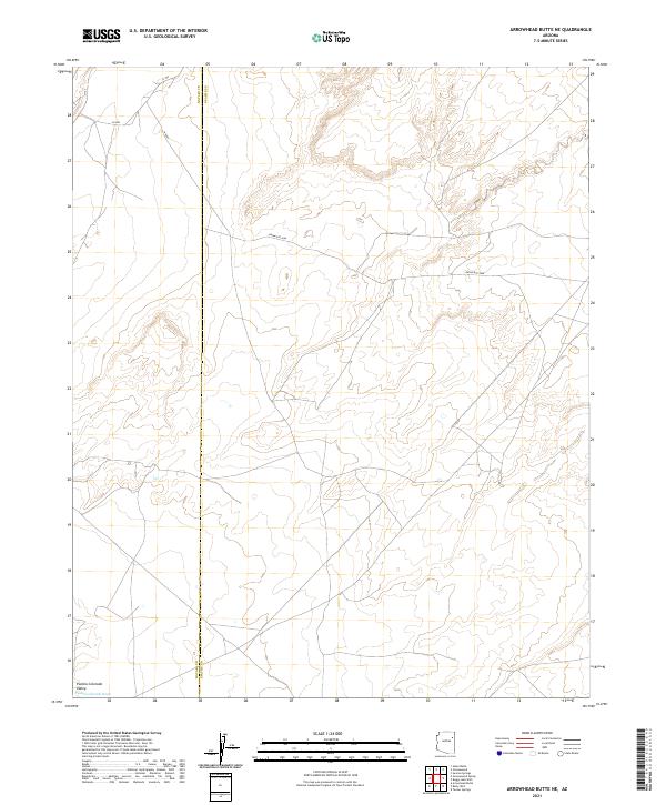 US Topo 7.5-minute map for Arrowhead Butte NE AZ
