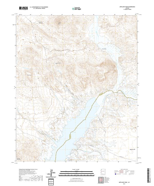 US Topo 7.5-minute map for Artillery Peak AZ