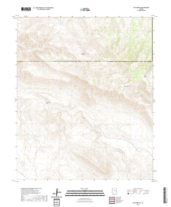 US Topo 7.5-minute map for Ash Creek NE AZ
