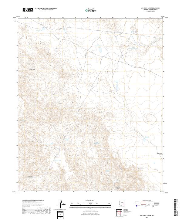 US Topo 7.5-minute map for Ash Creek Ranch AZ