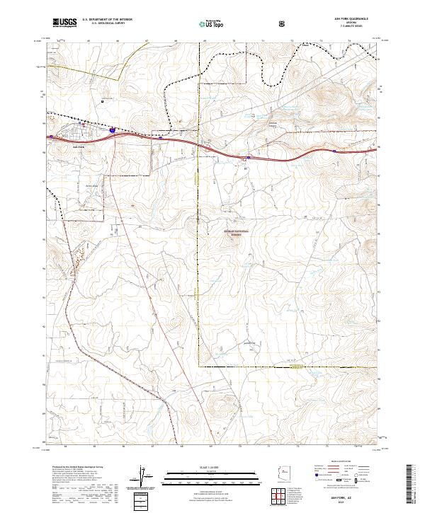 US Topo 7.5-minute map for Ash Fork AZ
