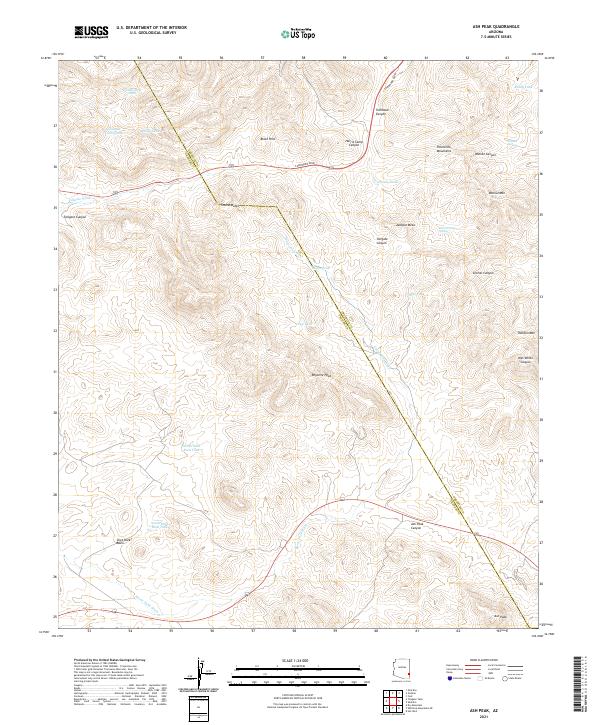 US Topo 7.5-minute map for Ash Peak AZ