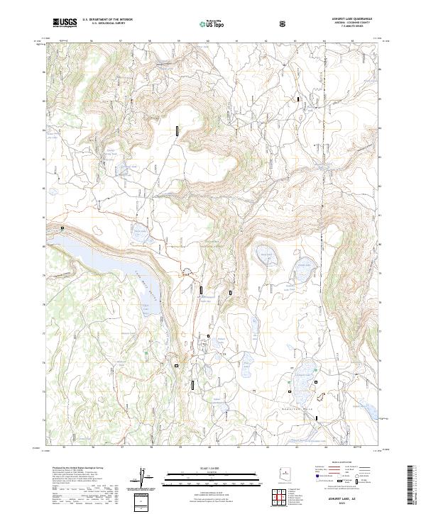 US Topo 7.5-minute map for Ashurst Lake AZ