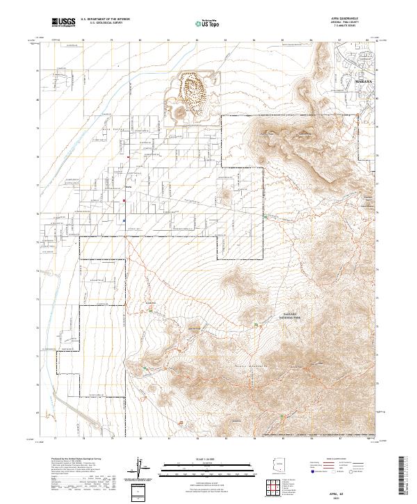 US Topo 7.5-minute map for Avra AZ