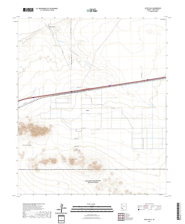 US Topo 7.5-minute map for Aztec Hills AZ