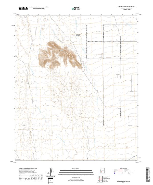 US Topo 7.5-minute map for Baragan Mountain AZ