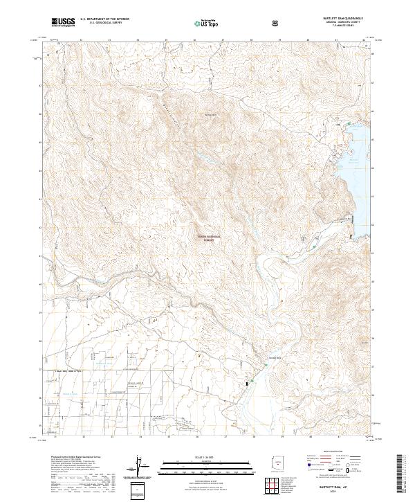 US Topo 7.5-minute map for Bartlett Dam AZ