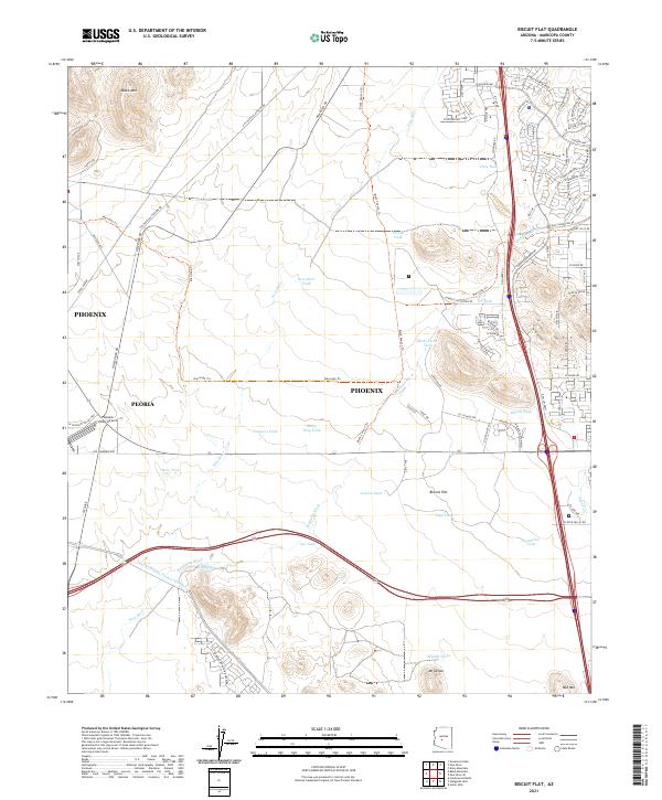 US Topo 7.5-minute map for Biscuit Flat AZ – American Map Store