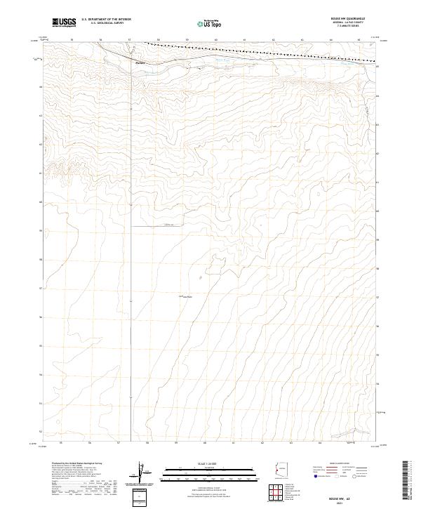 US Topo 7.5-minute map for Bouse NW AZ – American Map Store